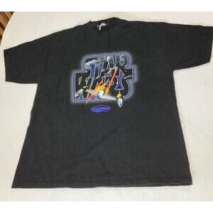 Vintage 1999 Disney Star Wars Episode 1 Naboo Starfighter T-Shirt Black Size XL
